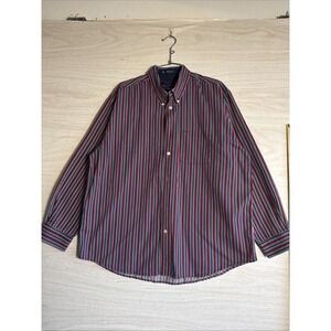 John Ashford 100% cotton long-sleeve striped casual button-down shirt.  Sz Xl